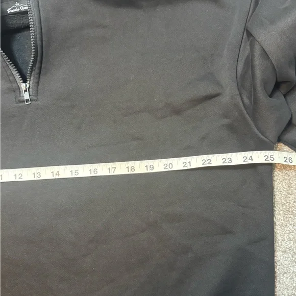 Trendy Queen Oversized Women’s Black Half-Zip Sweatshirt Size L - Picture 10 of 11